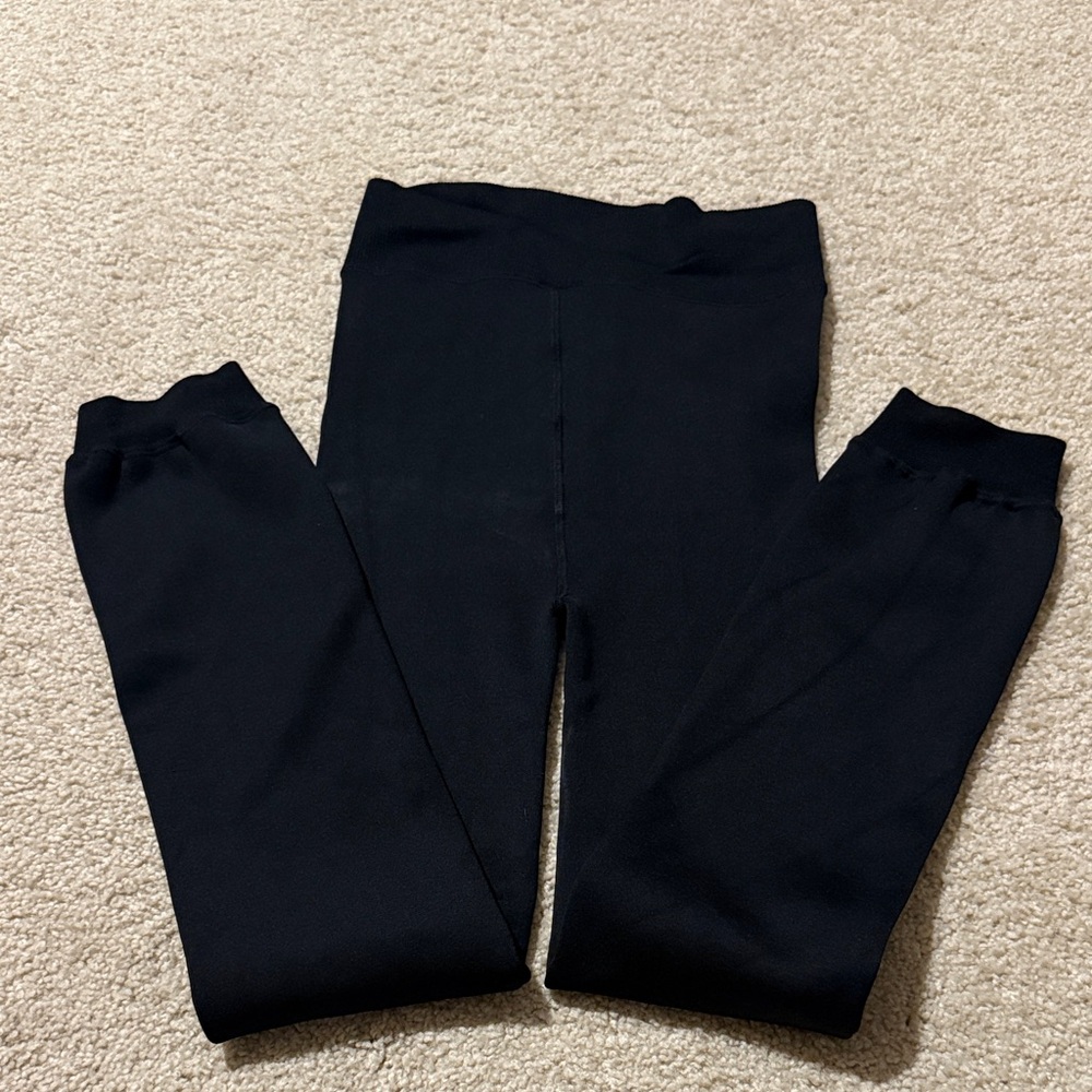 Eddie Bauer Black Seamless, Footless, Fleece Lined Tights/Leggings